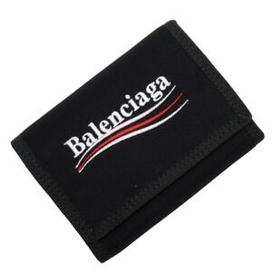 Balenciaga Explorer Tri fold Wallet Black Nylon